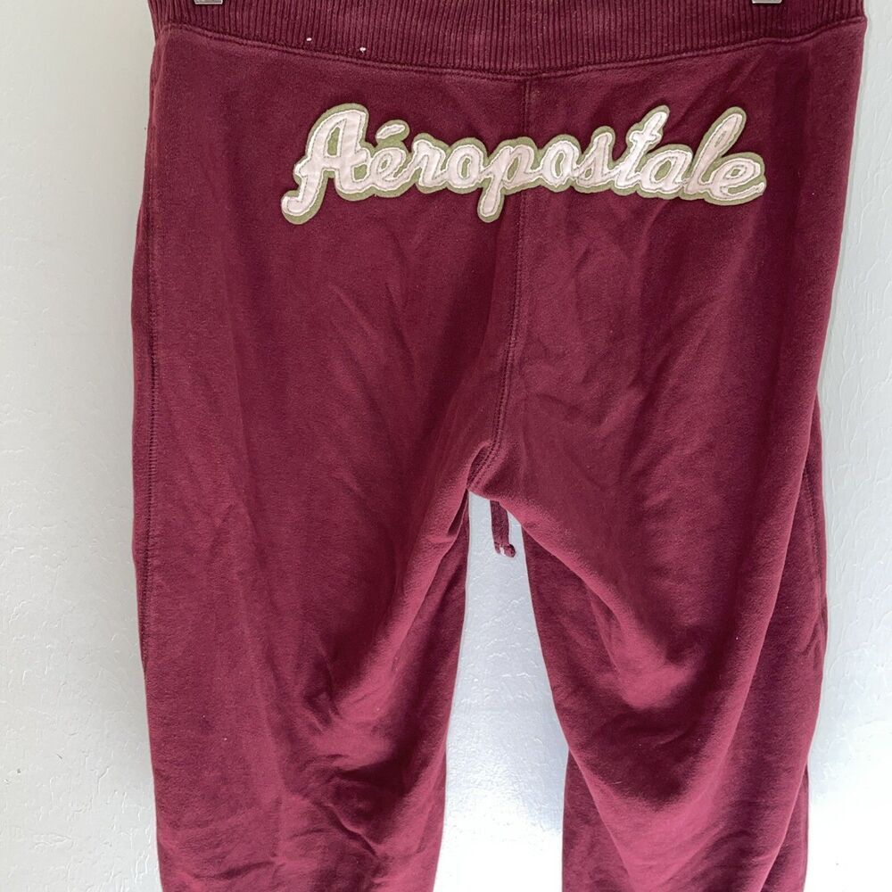 Vintage Aeropostale SweatPants Women's Medium‎ Capri Low Rise 3D Spell Out Y2K